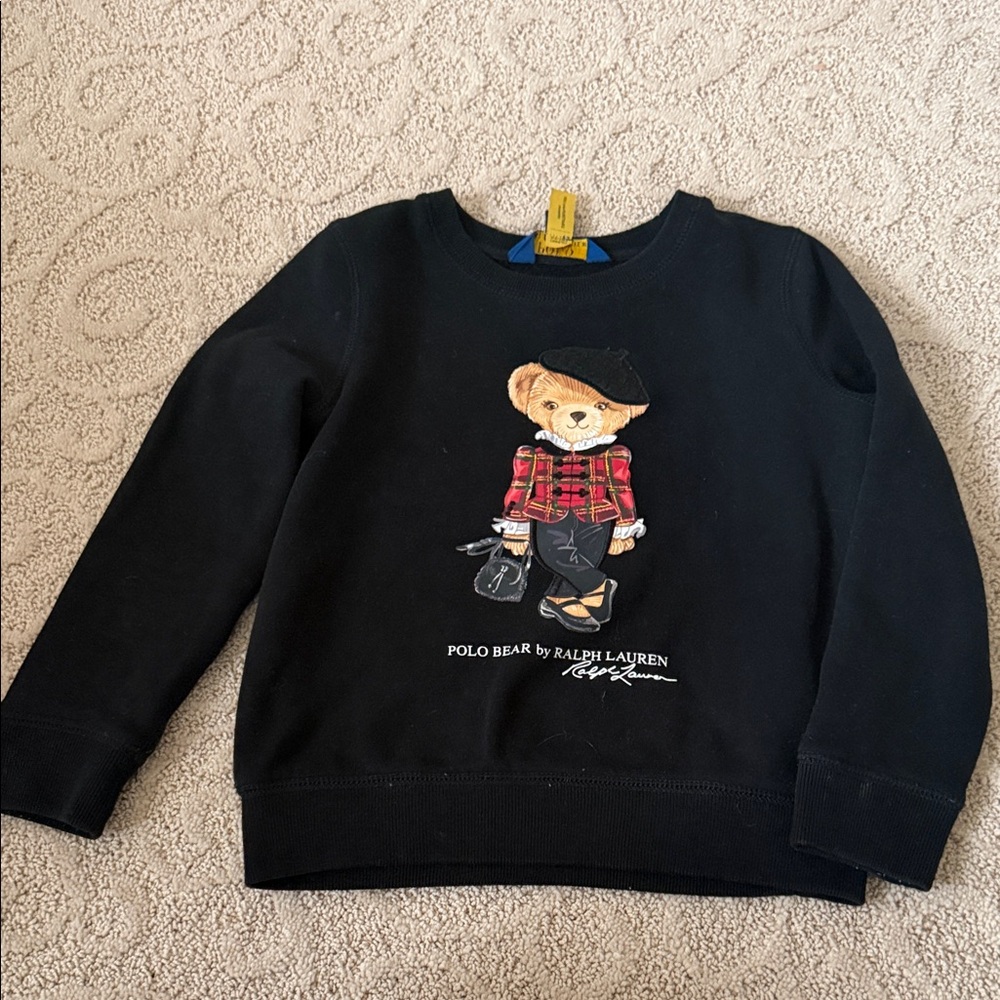 Ralph Lauren Kids Black Sweatshirt with Bear Design
